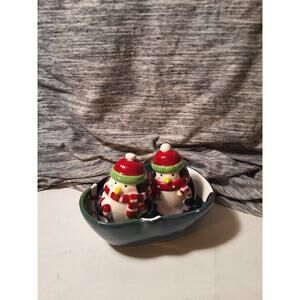 Holiday penguin salt and pepper shakers